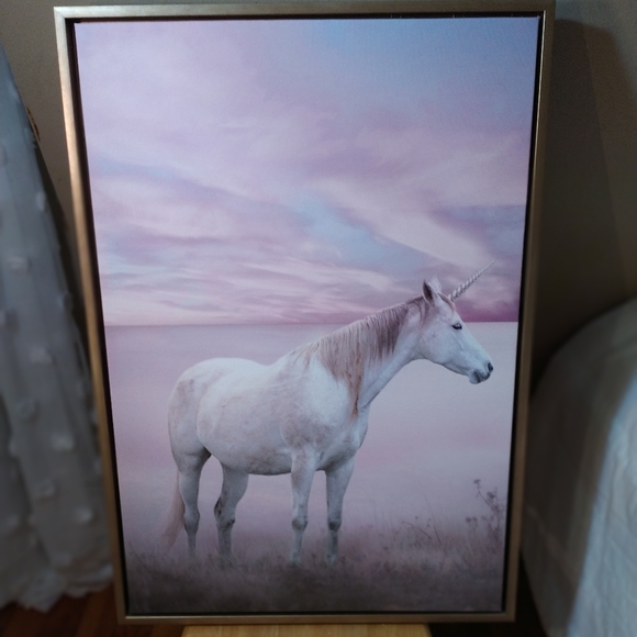 Unicorn Canvas in Floating Gold Frame - Picture 2 of 9